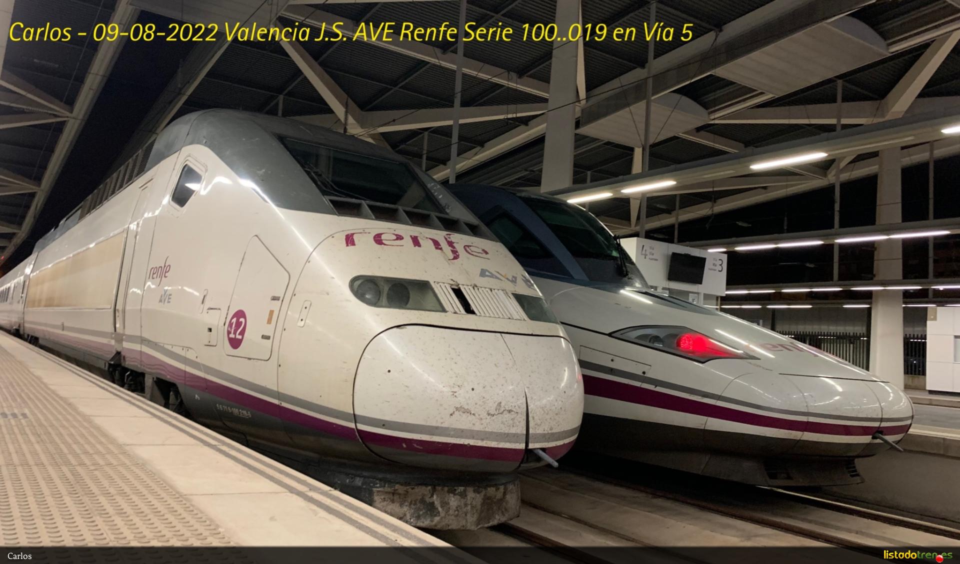 09-08-2022 Valencia J.S. AVE Renfe Serie 100..019 