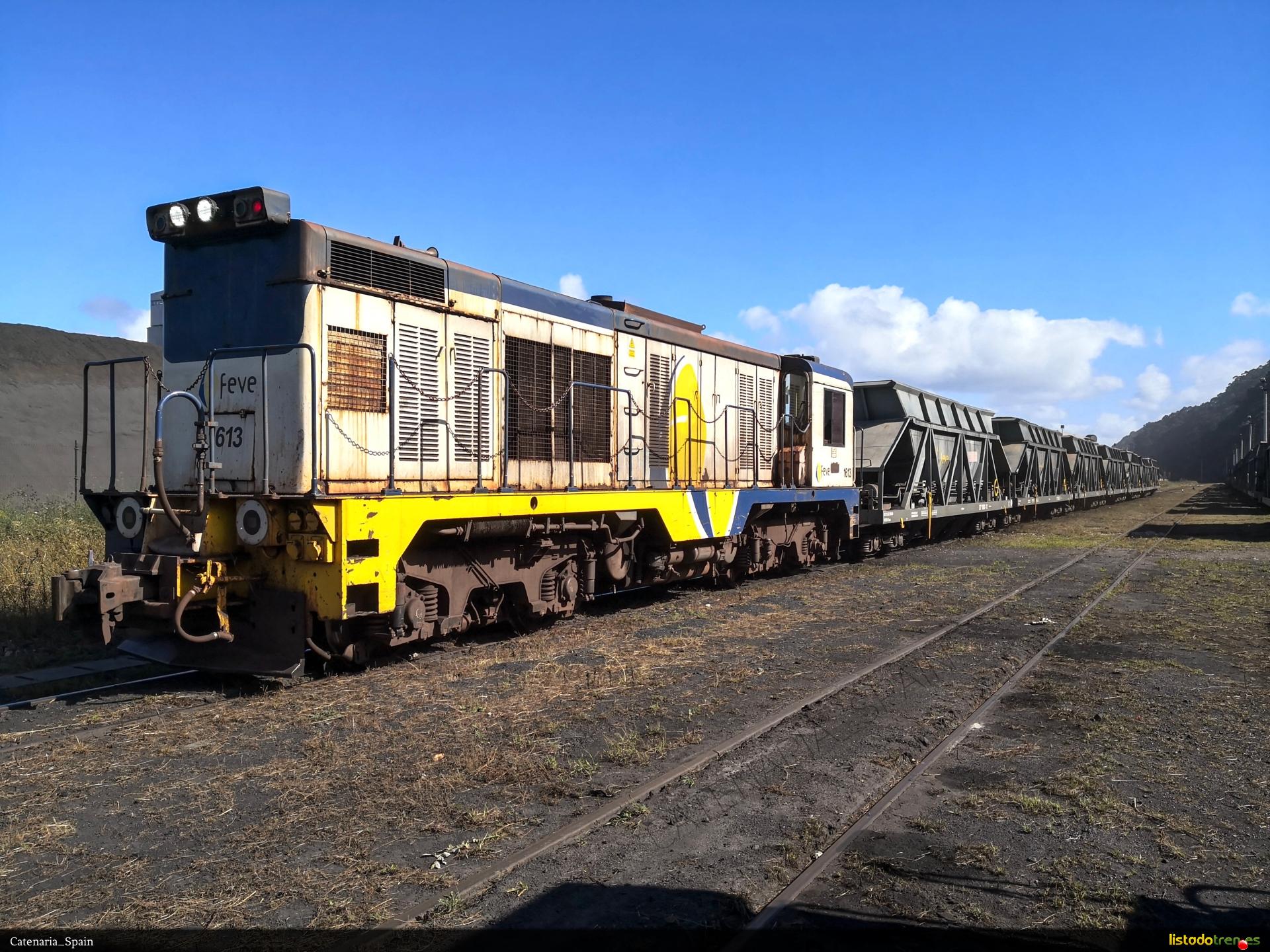 Locomotora 1613 en la central térmica de Aboño (As